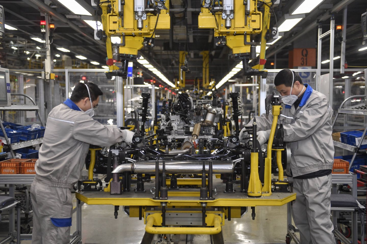 „Ford“, „General Motors“ (GM) ir FCA gamyklos neveikia jau ilgiau nei mėnesį.<br>Imago images/Xinhua/Scanpix nuotr.