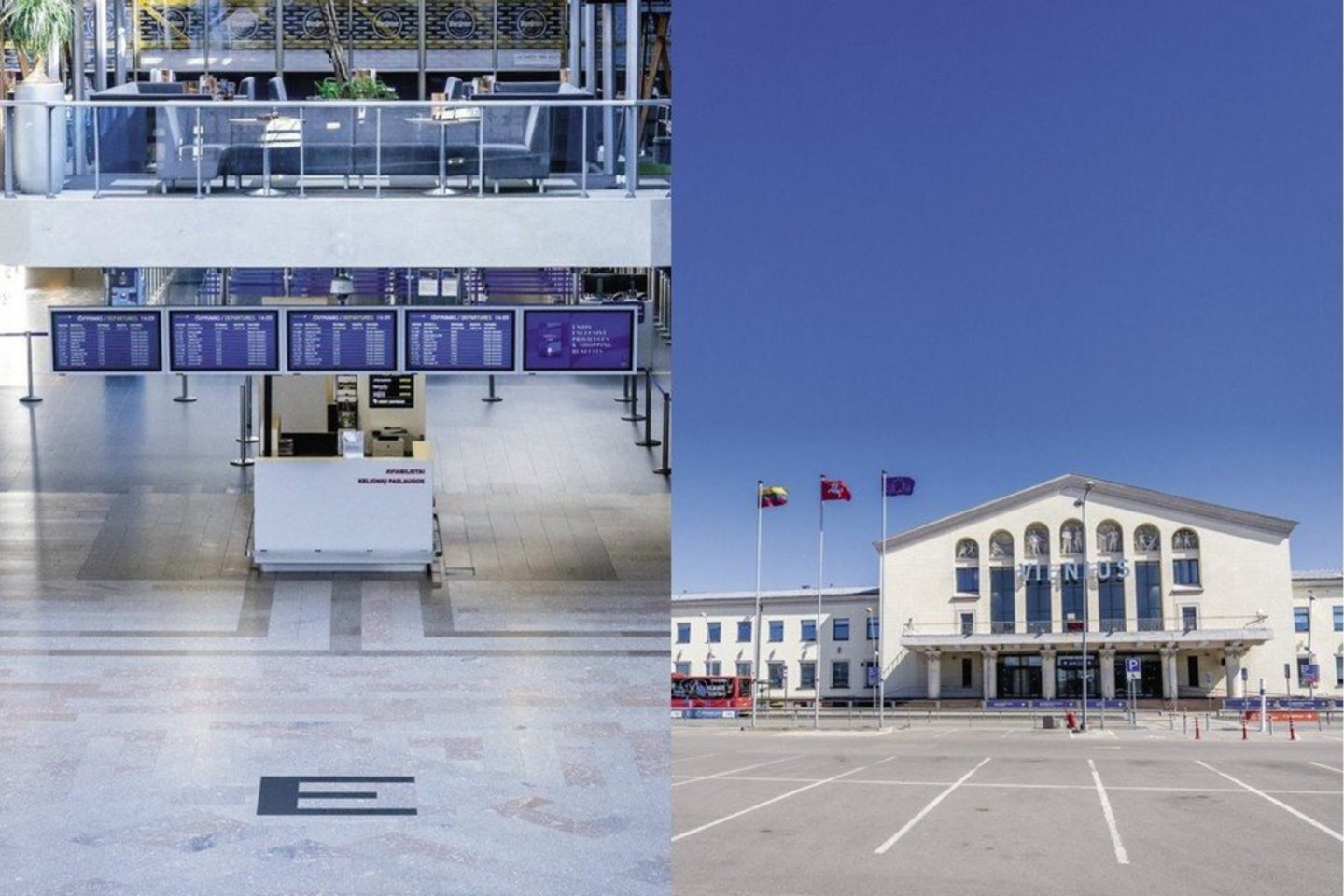 Ištuštėjęs Vilniaus oro uostas.