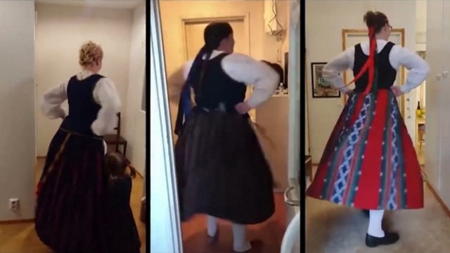 Suomiai trepsi kojomis: karantino metu šoka polką