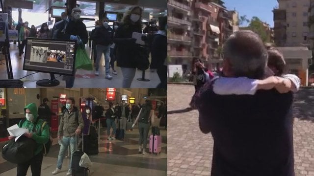 Į koronaviruso nualintą Italiją grįžta gyvenimas: žmonės suplūdo į miestus, stotyse nusidriekė eilės