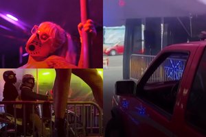 Karantino metu maistą išsivežti siūlantis striptizo klubas atvykusius stebina ir erotiniais pasirodymais