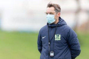 „Riterių“ treniruotėje – gera nuotaika ir už kaukių pasislėpusios šypsenos