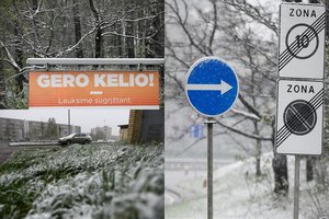 Žiemą primenantys orai į kelius privertė išriedėti kelių priežiūros techniką