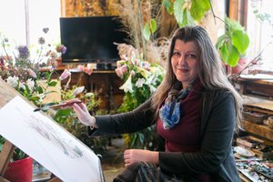 Mirė Nacionalinės premijos laureato A. Kmieliausko dukra Ramunė, garsėjusi savo akvarelėmis