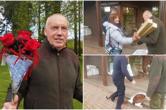 Rimo Kurtinaičio 60-metis: 10 kg karpis, artimiausi draugai ir šventinė nuotaika