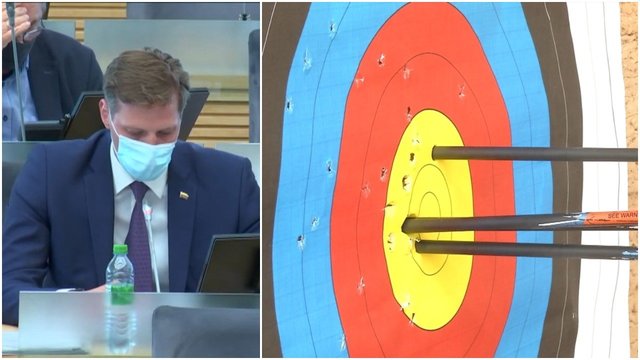Skandalas dėl medžioklės lankais: vaizdo įrašas atskleidė ministro K. Mažeikos nuomonę