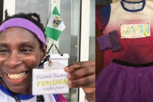 Neįtikėtiną ryžtą parodžiusi Nigerijos bėgikė Kauno maratoną įveikė savo namų balkone