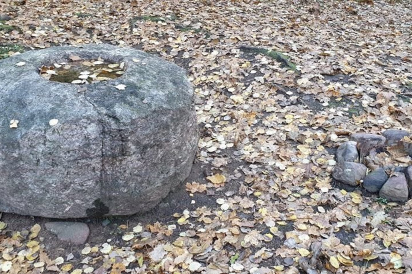  Lūžų akmenyje ryškios skilimo žymės, 2019 m. Gražutės regioninio parko nuotrauka.<br> KPD nuotr.