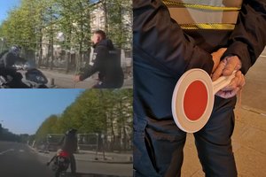 Gaudynės Klaipėdos gatvėse: jaunuolis mopedu nuo pareigūnų spruko iki pirmo posūkio 