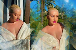 Be apatinių pozavusi Christina Aguilera virto jaukia ir seksualia deive