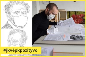 Vilniečio kuriami portretai iš raidžių skleidžia slaptą žinutę