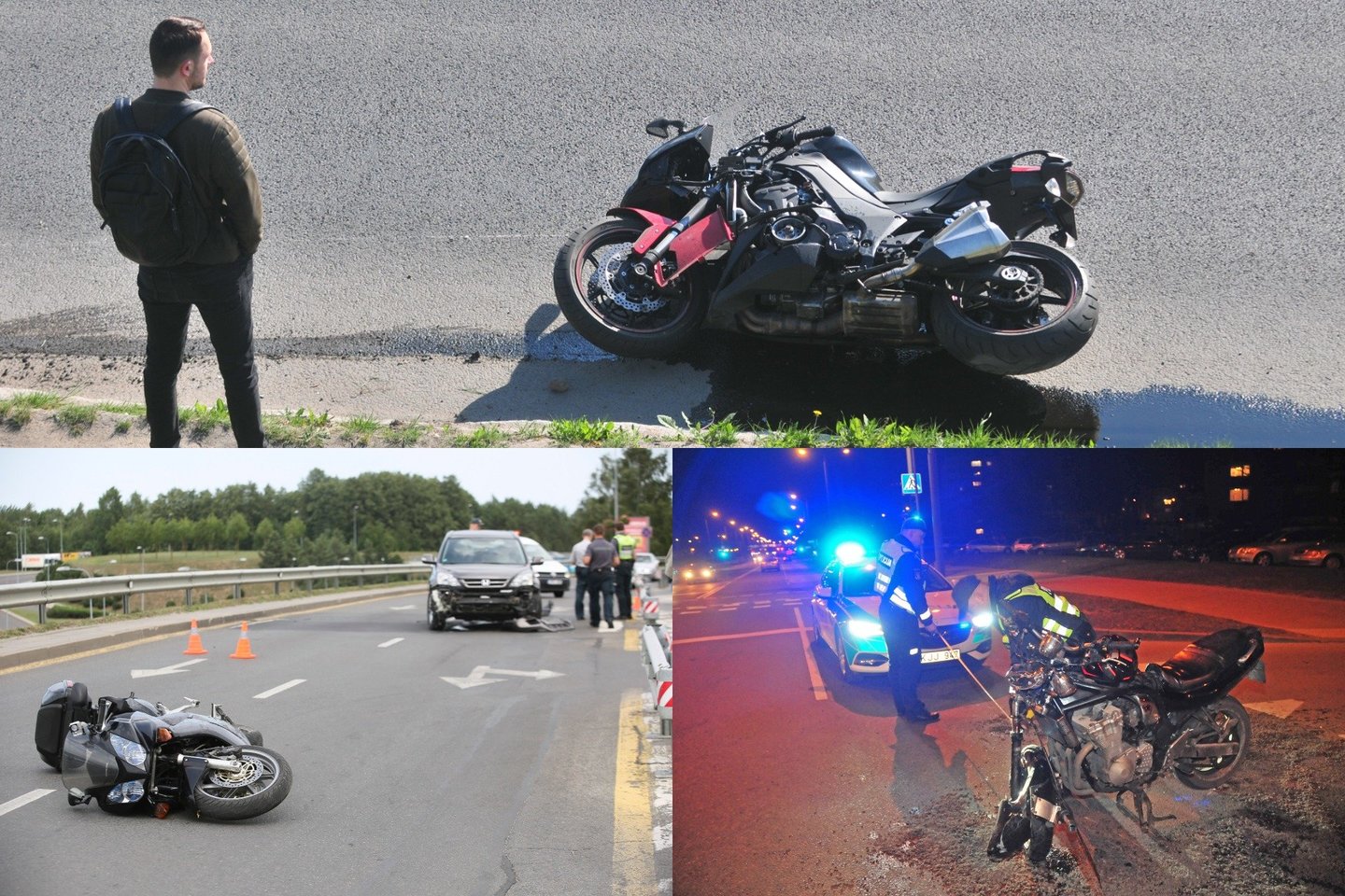 Nors motociklų sezonas prasidėjo vos prieš kelis mėnesius, tačiau eismo įvykių statistika neraminanti: vien gegužės pabaigoje žuvo 2 motociklininkai. <br>Lrytas.lt fotomontažas. 