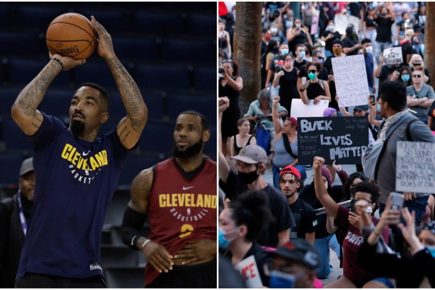  Protestų įkarštyje – NBA žvaigždės įtūžis: suspardė gulintį vyrą.<br> AP/Scanpix nuotr.
