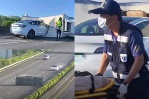 „Tesla“ autopilotas nesuveikė: nestabdomas automobilis rėžėsi į apvirtusį sunkvežimį