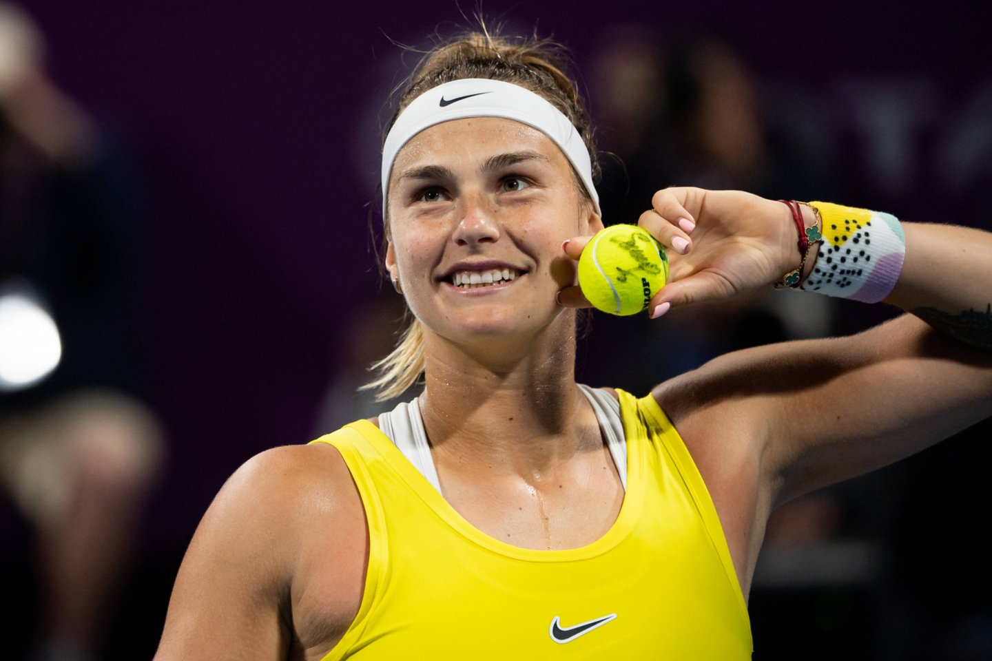  Arina Sobolenka tikina, kad Baltarusiją apėjo koronavirusas<br> Reuters/Scanpix.com nuotr.