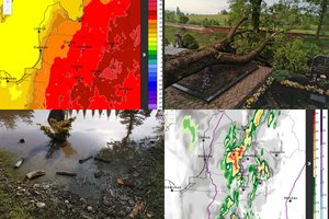 Vaizdai po Lietuvą siaubusios nakties: škvalas vartė medžius, po liūties patvino kiemai