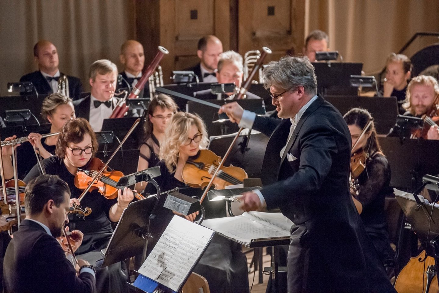Klaipėdos valstybinio muzikinio teatro orkestras, šiemet laimėjęs „Metų švyturio“ prizą.<br> O.Kasabovos nuotr.