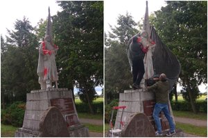 Kėdainių r. dažais apipiltas paminklas sovietų kariams