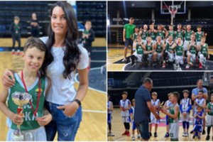 Lygiuojasi į tėvą: Š. Jasikevičiaus sūnus Lukas į viršų kėlė čempiono taurę