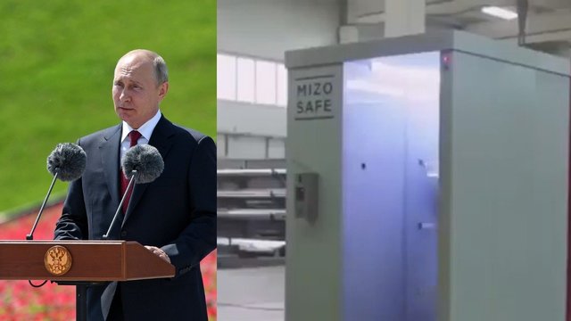 Pristatė išskirtinį prietaisą: V. Putinui apsaugoti – dezinfekcinis tunelis
