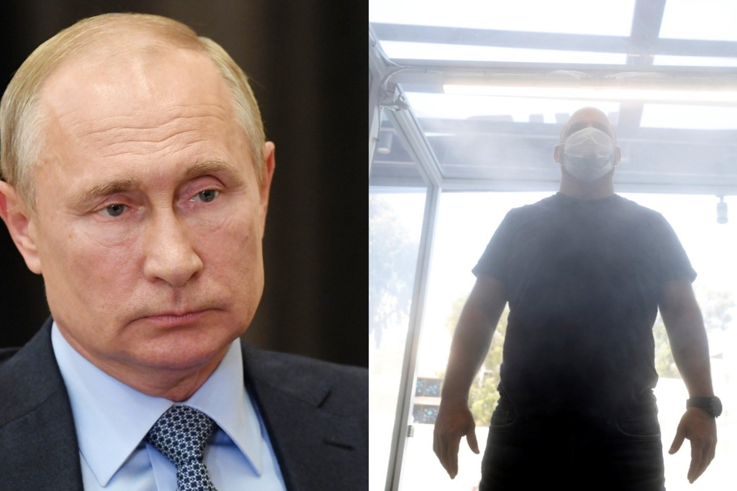 Rusijos prezidentas Vladimiras Putinas nuo koronaviruso saugomas visais įmanomais būdais. Norint apsaugoti šalies vadovą, jo namuose net buvo įrengtas specialus dezinfekcijos tunelis.<br>lrytas.lt koliažas