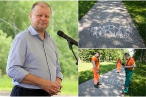 S. Skvernelis apie menkinantį užrašą Naujojoje Vilnioje: galėčiau pasakyti vienintelį dalyką