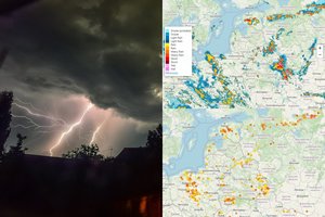 Aplink Lietuvą kaupiasi audros debesys: karščio bangą gali keisti galinga liūtis su žaibais