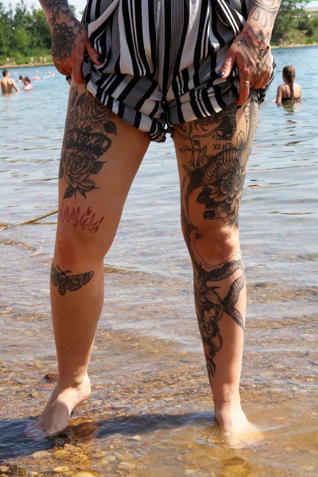 Kauno paplūdimiuose – tatuiruočių mados.<br> M.Patašiaus nuotr.