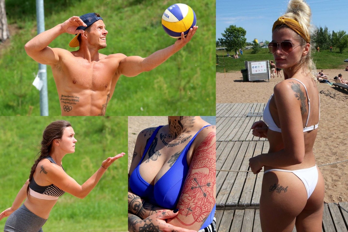 Kauno paplūdimiuose – tatuiruočių mados.<br>Lrytas.lt fotomontažas.