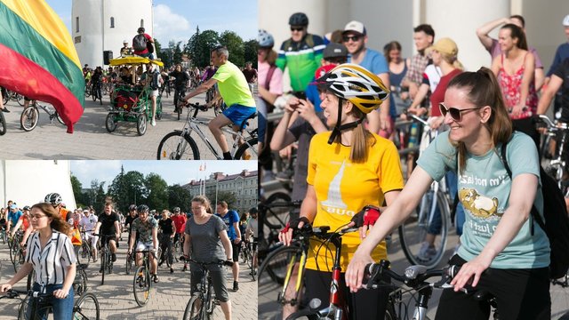 Nekasdienis vaizdas Vilniaus gatvėse: dviratininkai 15 kilometrų įveikė dainuodami