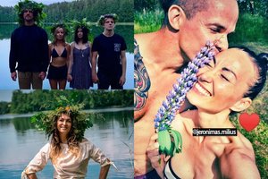 Žinomi žmonės Jonines atšventė itin smagiai: gražiausi vainikai ir maudynės ežere