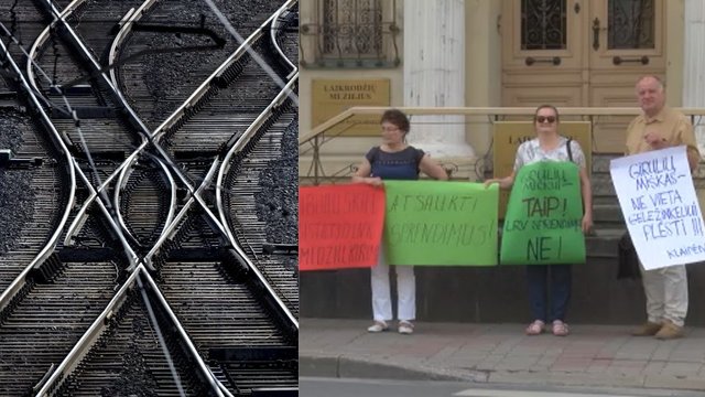 Klaipėdiečiai protestuoja dėl geležinkelio plėtros Girulių miške