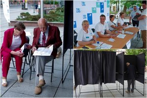 Konservatorių palapinėje Vilniuje sekmadienį lankytojų netrūko: dovanojo saldainius ir stebino ilgu sąrašu