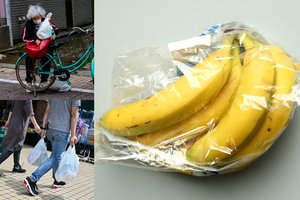 Sugalvojo, kaip pažaboti didelę japonų meilę plastikui: bananus po vieną pakavo į maišelius