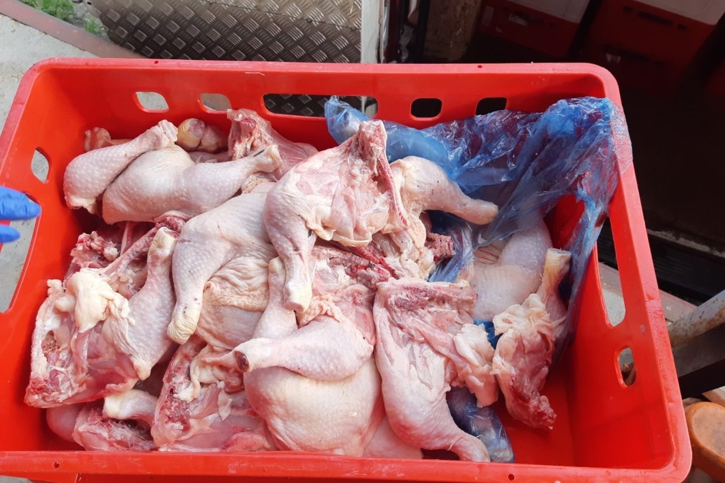 Atliko kratas pas nelegalius mėsos ir jos produktų prekybininkus.<br>FNTT nuotr.