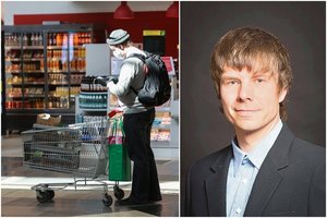 Profesorius atsakė, ar įmanoma koronavirusą parsinešti namo iš prekybos centro