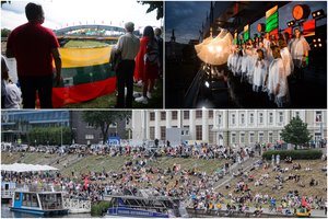 Škvalas su lietum nesustabdė „Tautiškos giesmės“ vienybės tiltų
