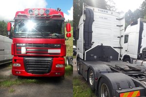 Tadžikas ir mongolas vairavo vilkikus suklastotais kėbulo numeriais