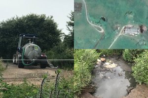 Užfiksavo, kaip prie Vištyčio ežero į griovį iš cisternos pylė srutas: aplinkosaugininkai tikrins kaimo turizmo sodybas