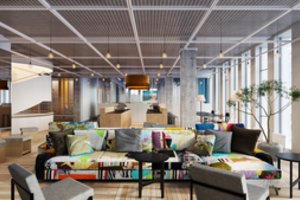 Naujame biure „Vinted“ komanda laikosi savo verslo filosofijos: interjere – naudoti baldai