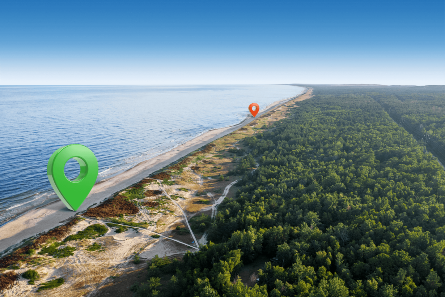  Mobiliojo ryšio operatorius „Tele2“ sukūrė pirmąjį Lietuvoje išmanų paplūdimių žemėlapį, kuriame galima realiu laiku stebėti net 86-ių Lietuvos pakrančių užimtumą.<br> „Tele2“ iliustr.