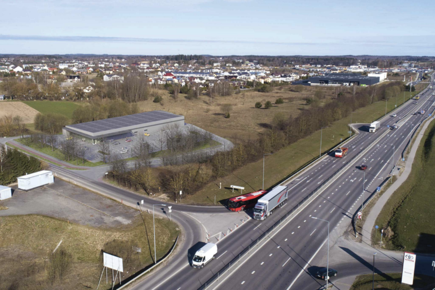 Sklype, kuris yra Tarandės ir Ukmergės gatvių kampe, planuojamas naujas prekybinės paskirties pastatas.<br>Projektuotojų / madeinvilnius.lt vizual.