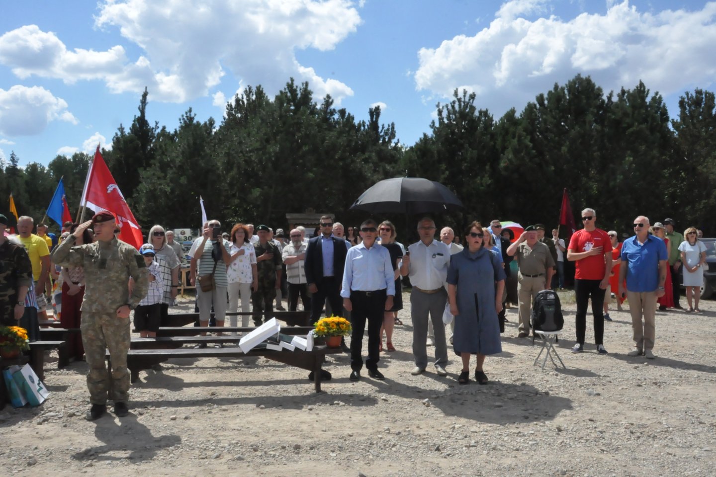 Žalgirio pergalės parke Babtų seniūnijoje paminėtos pergalės Žalgirio mūšyje 610-osios metinės.