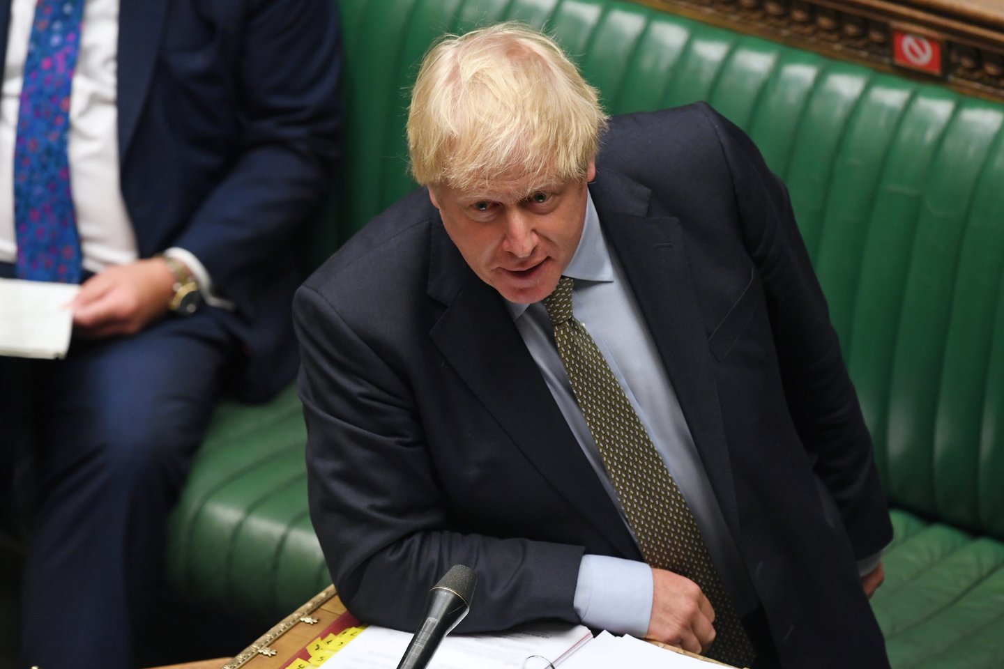 Jungtinės Karalystės ministras pirmininkas Borisas Johnsonas.<br> Reuters/Scanpix nuotr.
