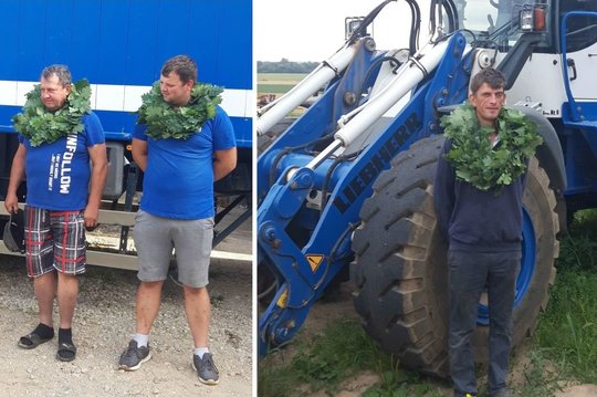 Ūkininkai į laukus išlydėti su ąžuolo vainikais