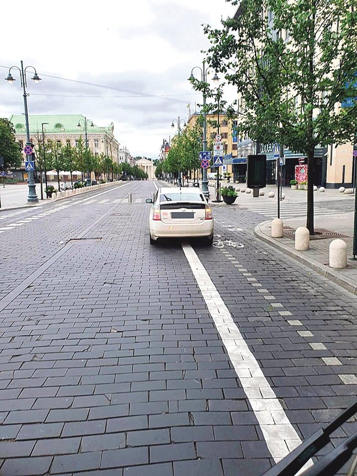 Pažeidimai sostinės gatvėse, – Gedimino pr.<br>„Vilniaus viešasis transportas“ vairuotojų nuotr.