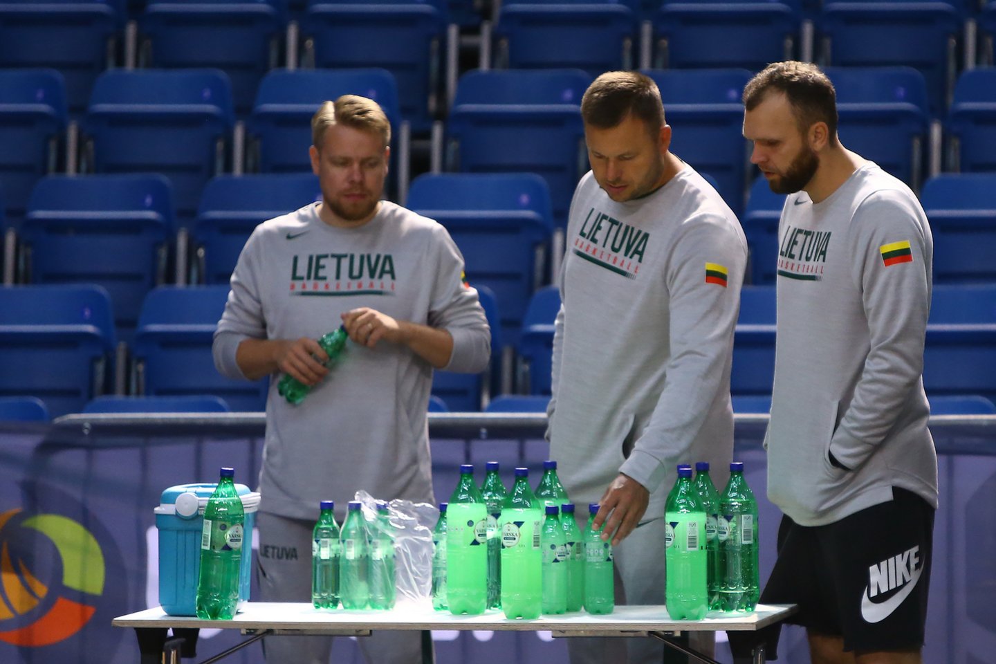 Lietuvos rinktinės treniruotė Talino „Saku“ arenoje.<br> G.Šiupario nuotr.