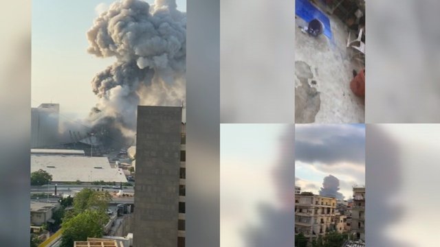 Užfiksavo Beirutą sukrėtusius galingus sprogimus: mieste – aimanos ir panika