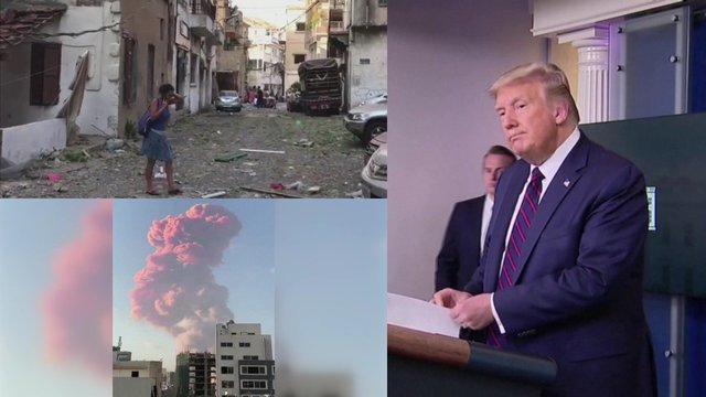 Galingi sprogimai Libano sostinėje Beirute: aukų skaičius sparčiai auga