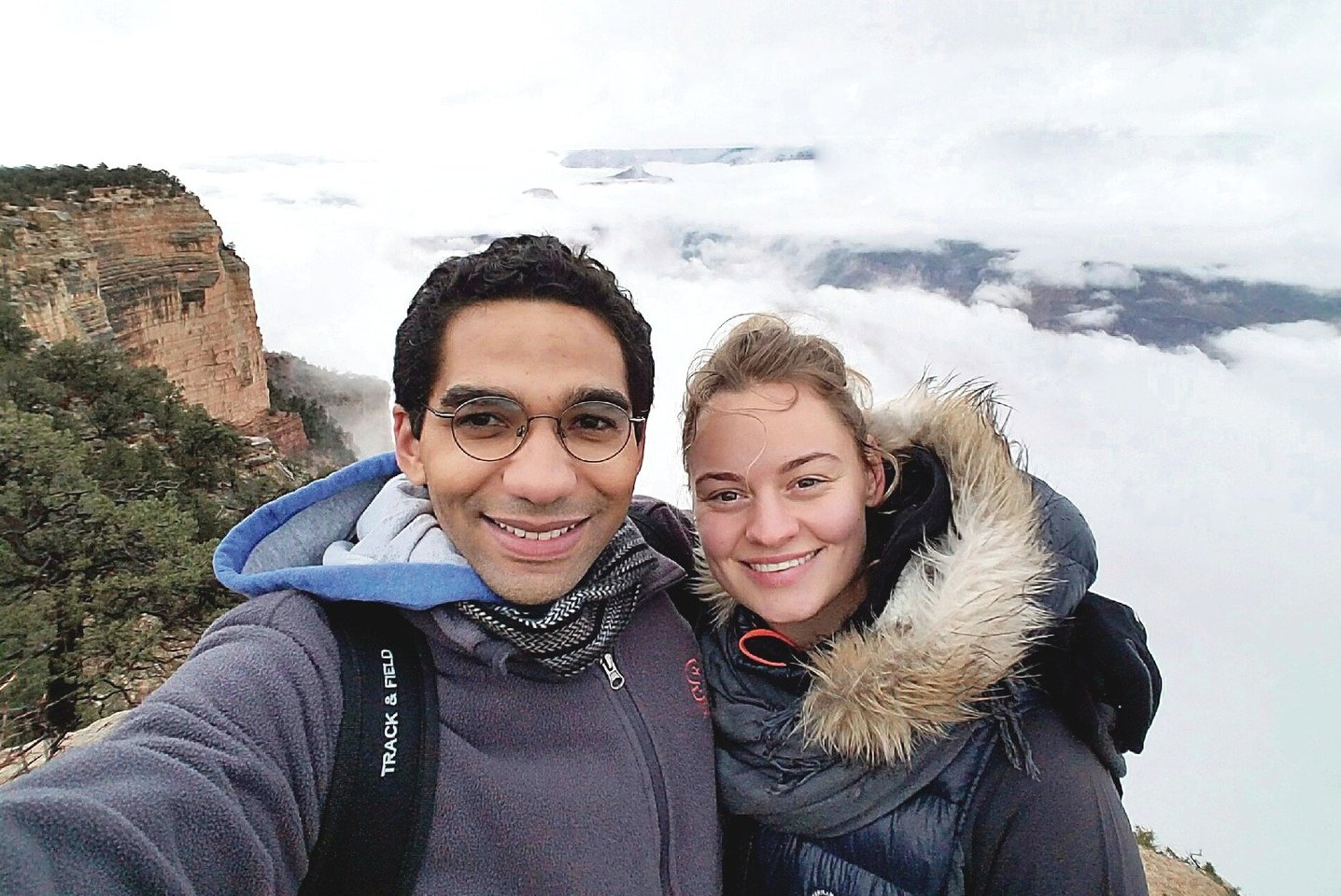 Oklahomos universitete Ievos širdį užkariavo bendramokslis Mikaelis.<br>Nuotr. iš asmeninio albumo